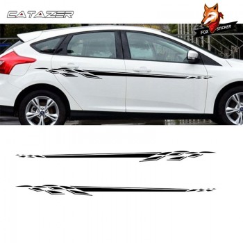 Car Sticker Car Black Stripe Racing Flag Upper Door Decal for Focus Vinyl Side Sticker and Decal Car Accessaries